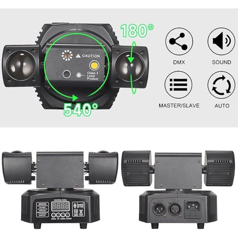 36W Moving Head Light RGBW RG Disco Party Laser Light Christmas Rotating LED Stage Effect Light