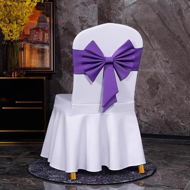 Spandex High Quality Chair Sash Fit All Chairs With Decorative Ready Made Bow Tie Knot Ideal for Wedding and Event Decoration