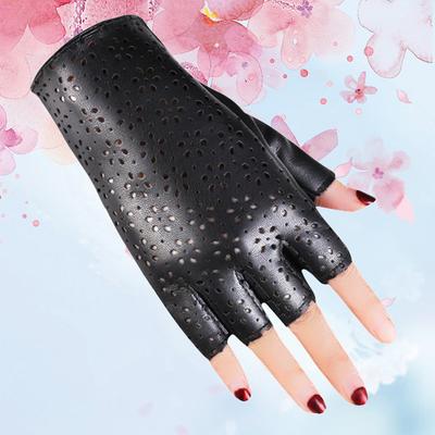 New Men and Women's Street Dance Half Finger Leather Gloves Nightclub Pole Dance Mesh Gloves Performance Dance Dance Gloves