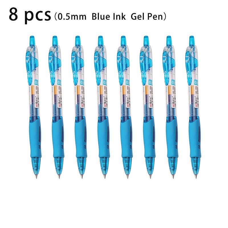 M&G 4pcs/8pcs 0.5mm Black Blue Dark Blue Red Ink Gel Pen Signing Pen School Supplies Office Supplies Stationery Gift