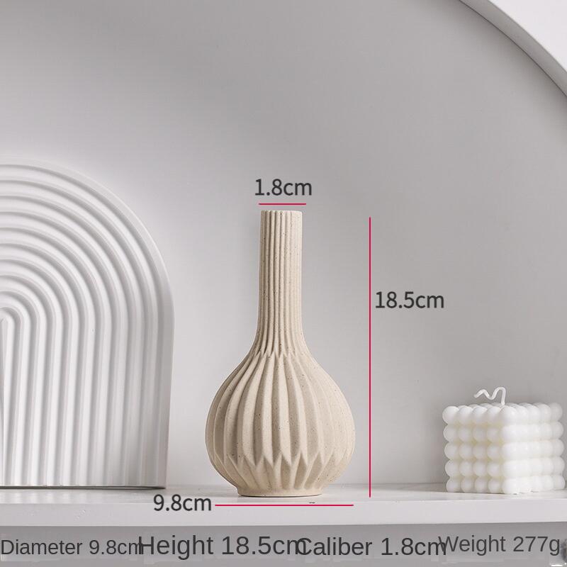 

Ceramic Vase Ins Minimalist Air Dried Flower Decoration Living Room Art Home Decoration Origami Flower Ware