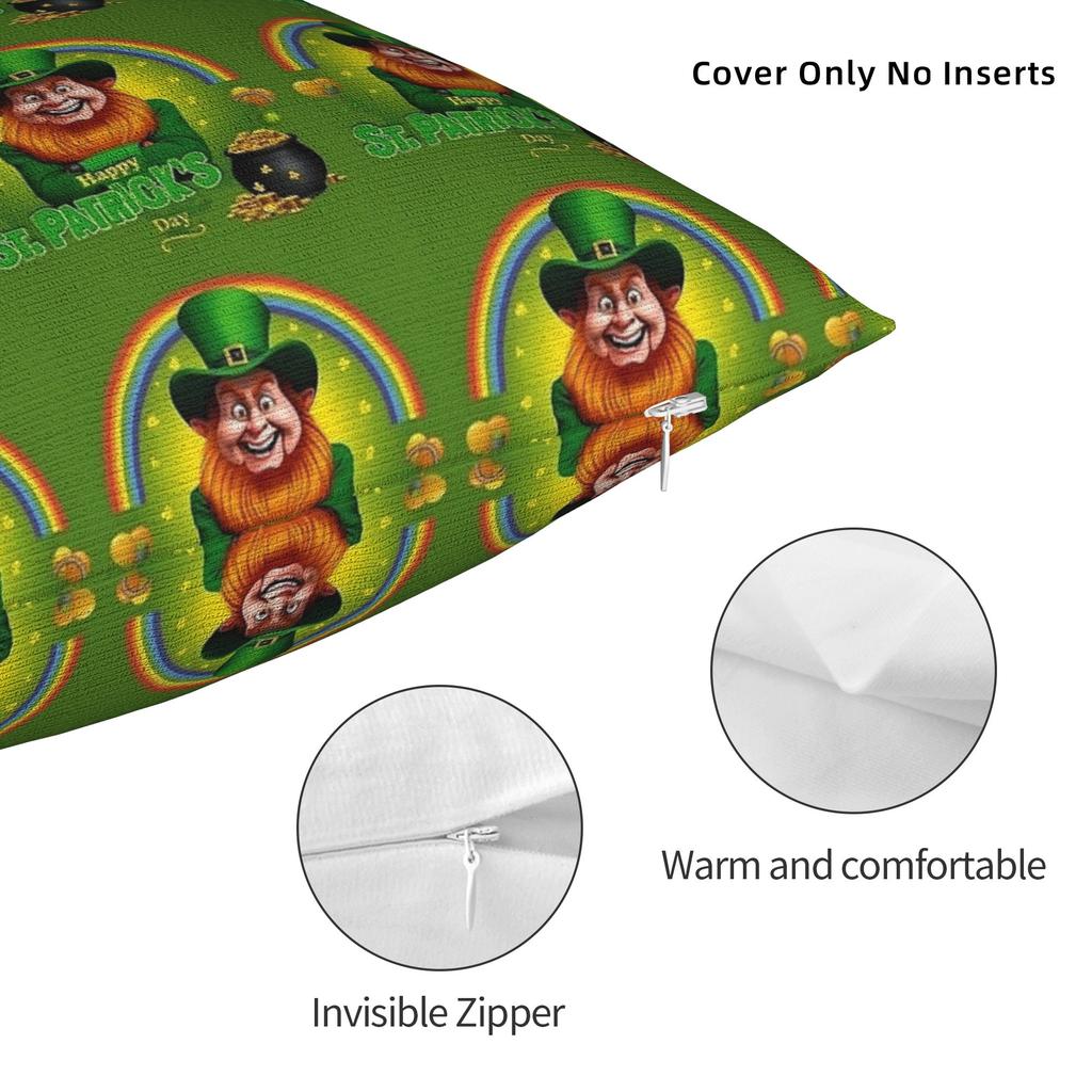 St Patricks Day (4) Pillow Case Comfy Pillow Cover Cute Funny Pillowcases For Living Room Bed Chair