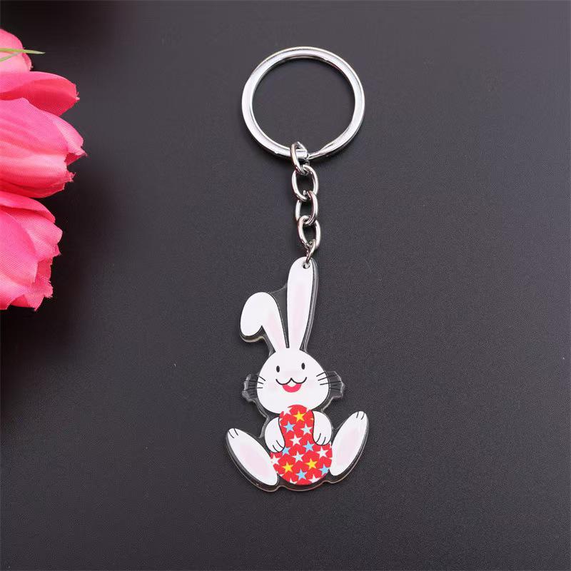 Personalized Easter Keychain: Carrot Rabbit, Colored Egg, and Little Chick Pendant for Women
