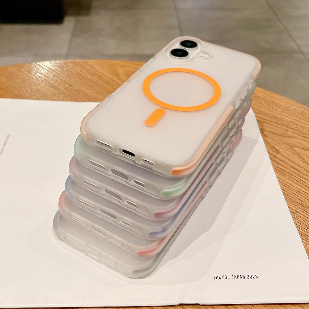 Translucent Matte Magnetic Phone Case for iPhone 16 15 14 13 Pro Max Wireless Charge Soft Shockproof Cover