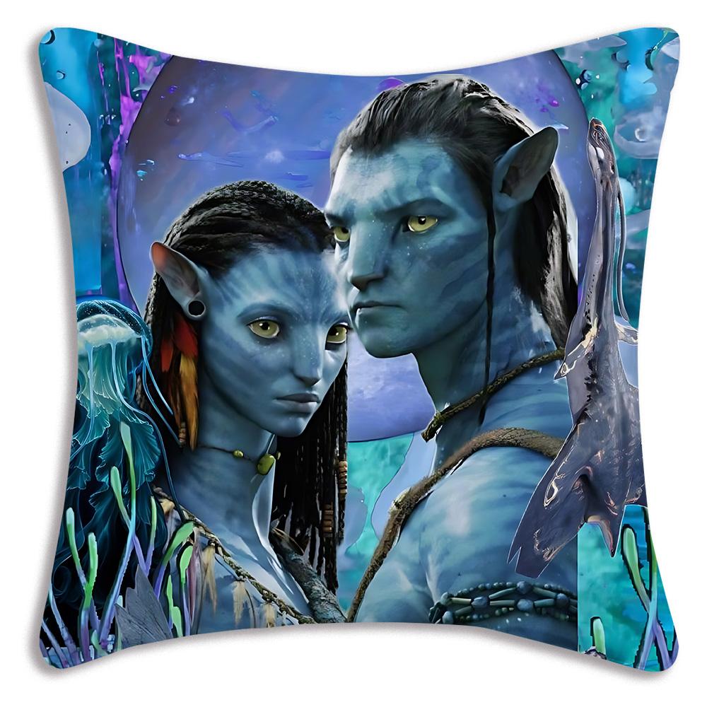 Movie Avatars W-Water Way Pillow Covers Cartoon Sofa Decorative Home Double-sided Printing Short Plush Cute Cushion Cover