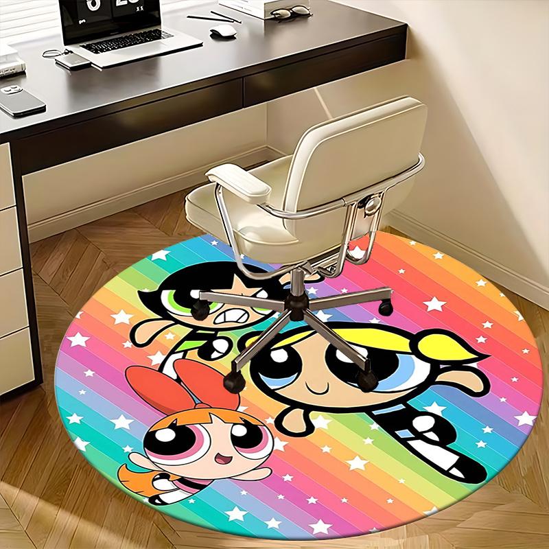 Powerpuff Girls Chair mat Round Rug Office carpet, Non slip, Suitable for Living Rooms, Bedrooms,Decor1205767a