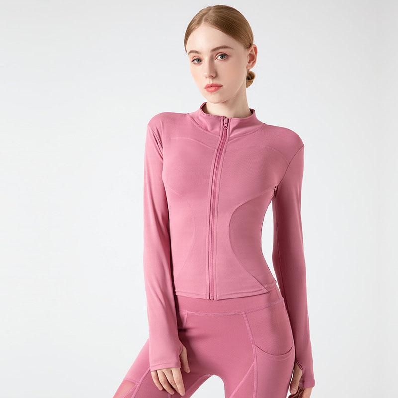 Women‘s Tights Sports Clothes Tracksuits Work Out Fitness Jacket Zipper Long Sleeve Coat Running GYM Yoga Tops