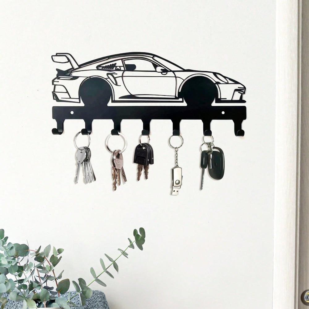 Metal Racing Car Key Holder Wall Decor Storage Rack