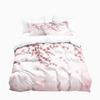 Three-Piece Pink Plum Blossom Brushed Duvet Cover Bedding Set - Custom Patterns Available