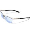 Silver Matte x Light Blue Fashion Square Tough Guy Rimless Slightly Bad Boy Large Metal Thin Glasses, Shape, Style, Half-Rim, Sunglasses, Men's