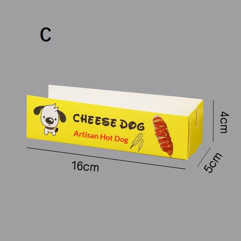 100Pcs Hot Dog Packaging Box Paper Disposable Party Tableware Food Serving Tray For Caterers Catering Boxes