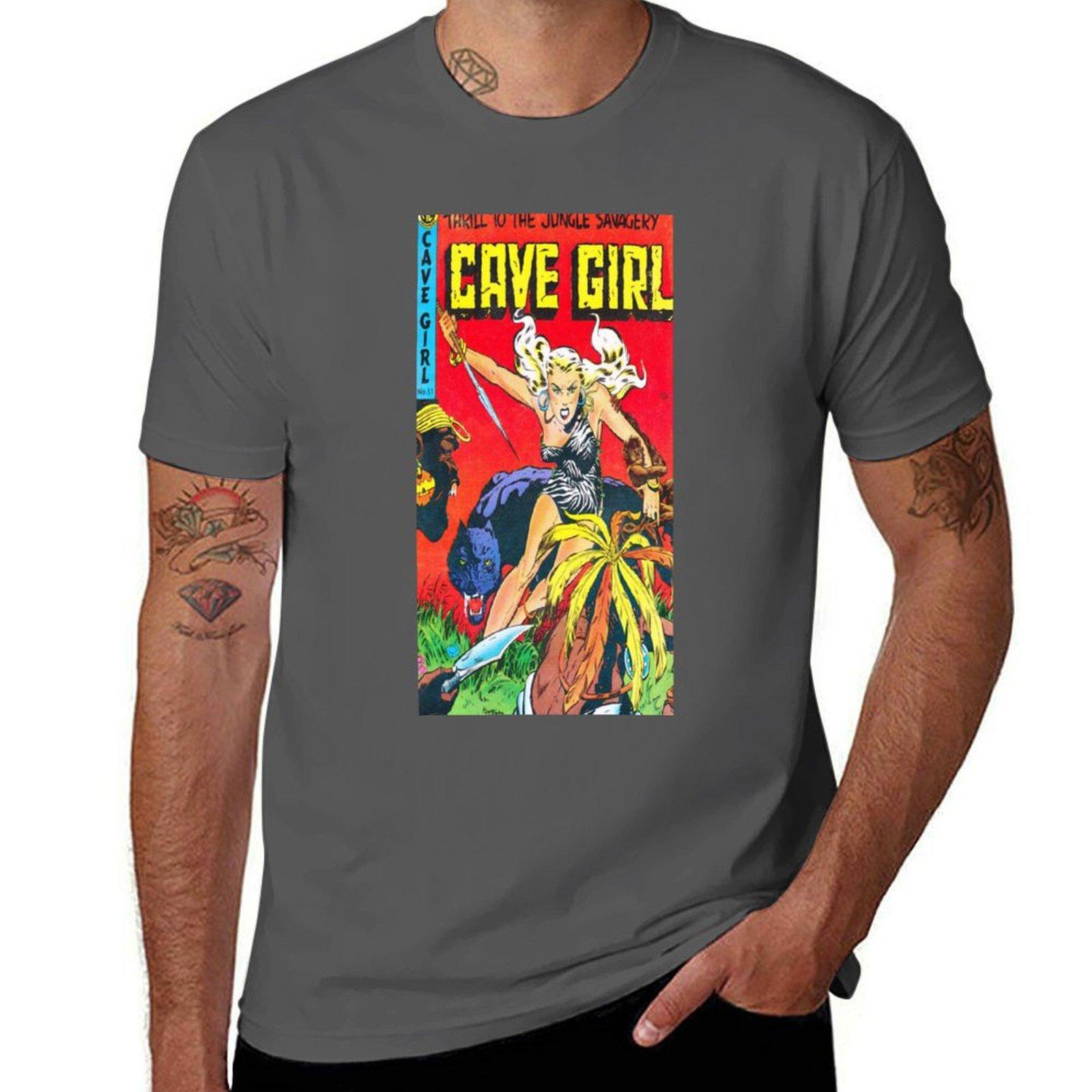 

Cave girl nb11 T-Shirt man t shirt designer man t shirts cotton t shirt men 100% cotton luxury brand T-Shirt 4XL