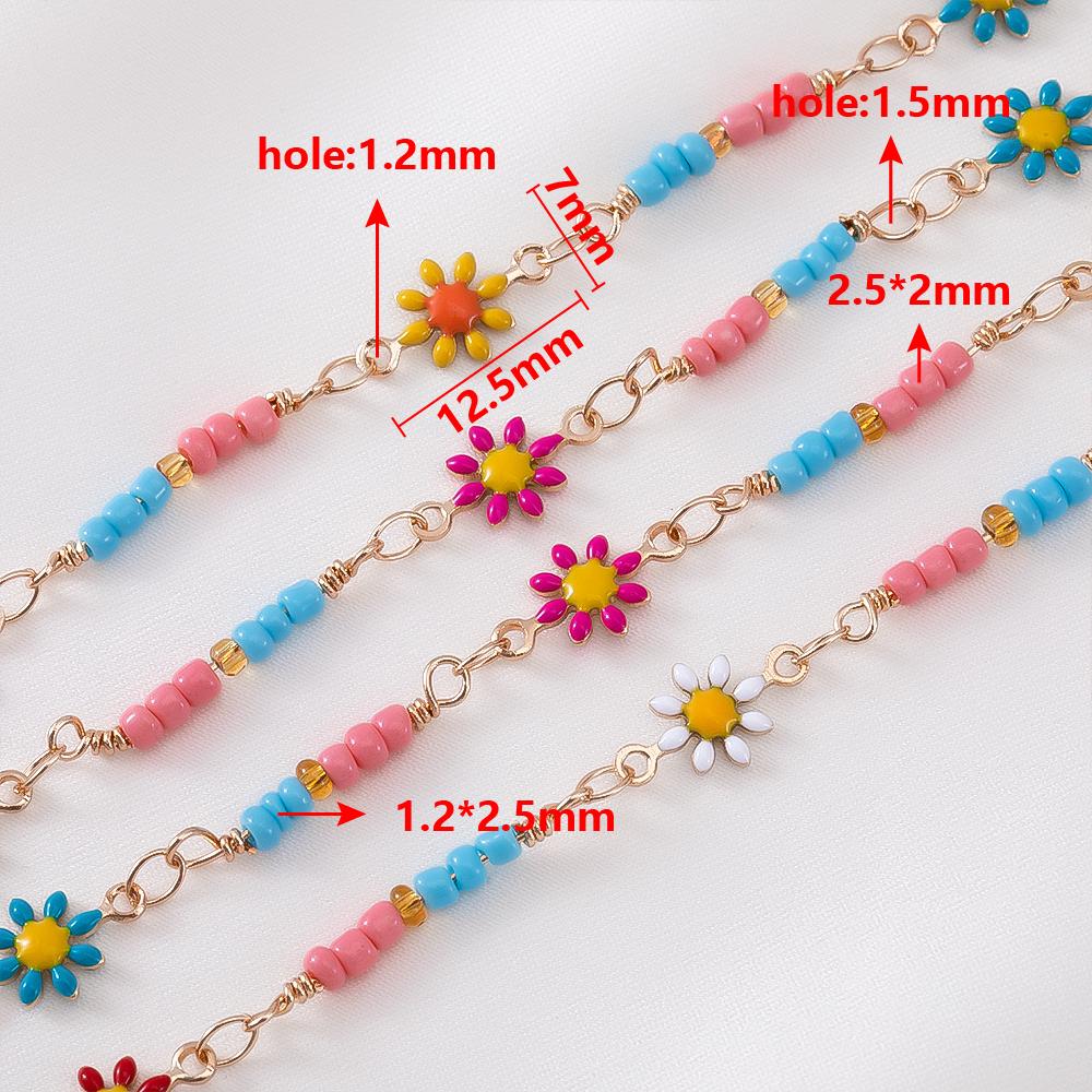 0.5M 1M 2M Bohemian Beach Floral Foot Anklet Chain Bracelet Neckalce Component Fashion Colorful Daisy Jewelry Making Accessories