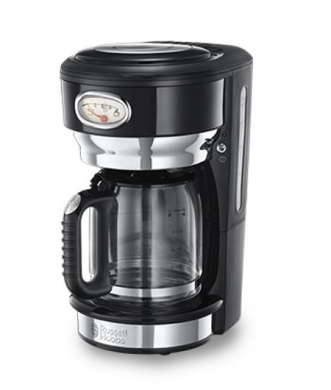 black retro styled glass coffee maker 