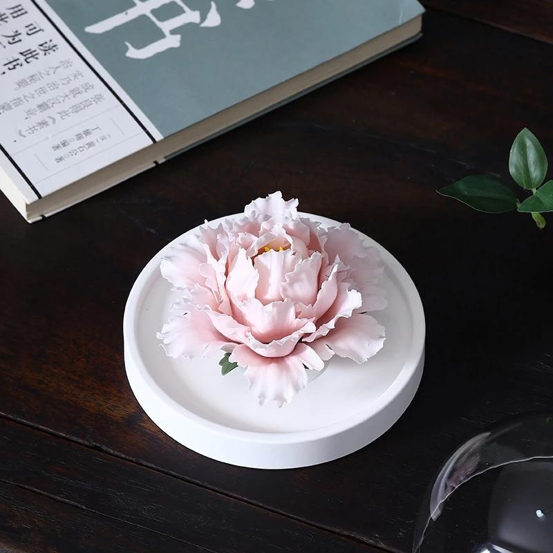 Ceramic Flower Aroma Diffuser Handmade Home Decor Craft Bedroom Gift Elegant Fragrance Ornament For Relaxation And Meditation