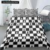 Mezinárodní Šachy Král Královna Povlak na Peřinu Šachovnice Ložní Souprava Černobílý Károvaný Polyesterový Povlak na Přikrývku