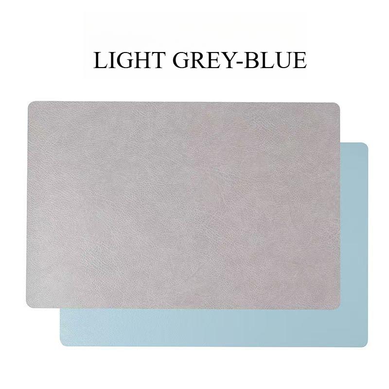 Inmos 4PC Cowhide-style Waterproof and Oil-resistant Faux Leather Table Mat Double-sided Rectangular Placemat Wash-free Design
