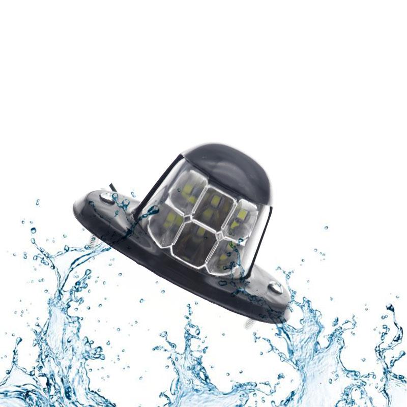 Universal 12V/24V White Universal 6 LED License Plate Light Car License Plate Lamp for Cars RV Truck Trailer Lorry Step Lamp