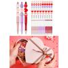 121Pcs DIY Beadable Ballpoint Pen with Craft Beads, Rhinestone Beads, DIY Heat Transfer Pen for Christmas Party Favor