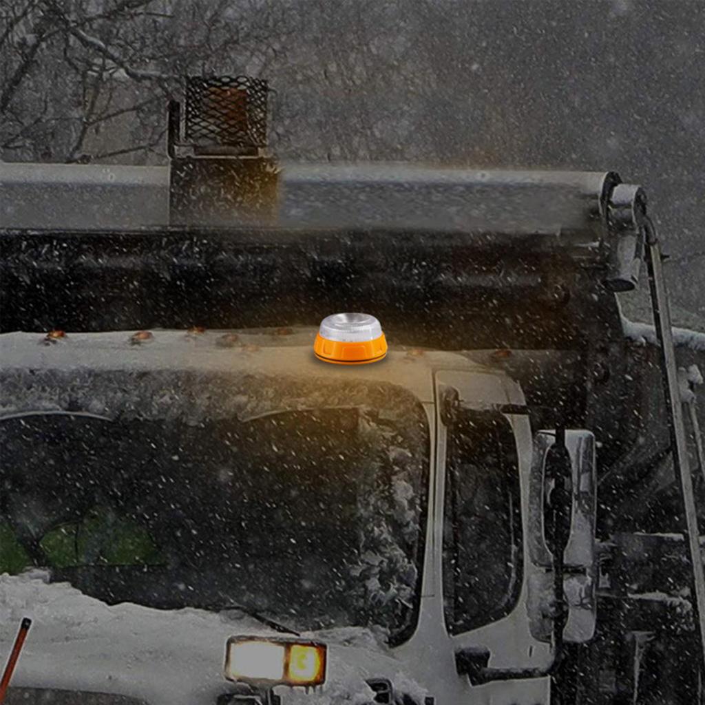 1pc Beacon Lights For Trucks LED Magnetic Double-Mode Auto Accessories With Battery Bright Strobe Light For Trailer Tow Service
