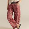 Herfst En Winter Dames Losse Jeans Geprinte Denim Negenpunts Broek Wijde Pijp Middelhoge Jeans Y2K
