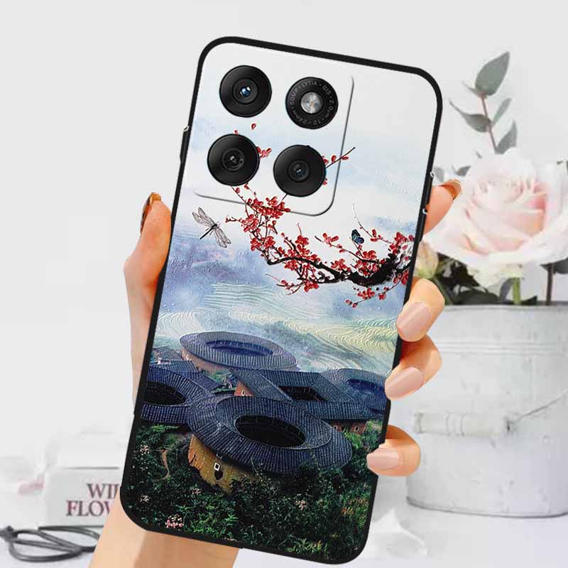 3D Emboss Cases For Edge 60 Fusion / Edge 60 Pro Relief Embossed Retro Silicone Back Cover For Edge 60 Stylus Black Funda 60 Pro