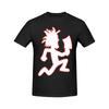 Black Casual Plus Size Tee with Bold White Cartoon Figure - Spiky Hair & Axe Design, Dynamic Running Pose, Comfortable Loose Fit for Everyday Wear