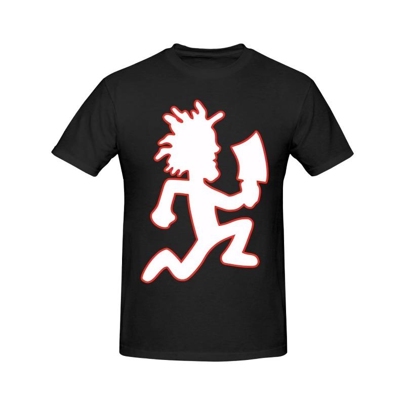 

Black Casual Plus Size Tee with Bold White Cartoon Figure - Spiky Hair & Axe Design, Dynamic Running Pose, Comfortable Loose Fit for Everyday Wear S чёрный