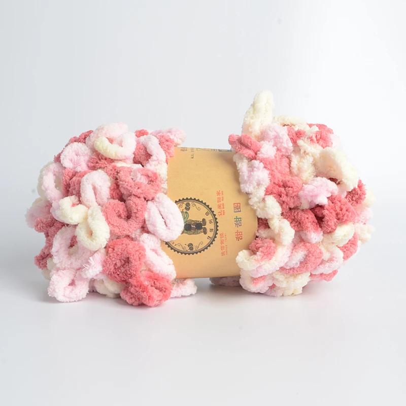 500g/Lot Hand Knitting Finger Loop Yarn Crochet Super Warm Puffy Circle Cotton Braided Rope Puffy Smart Polyester Sock Toy