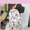 Adorable Cartoon Style Nylon Backpack For Students Trendy Design Large Capacity