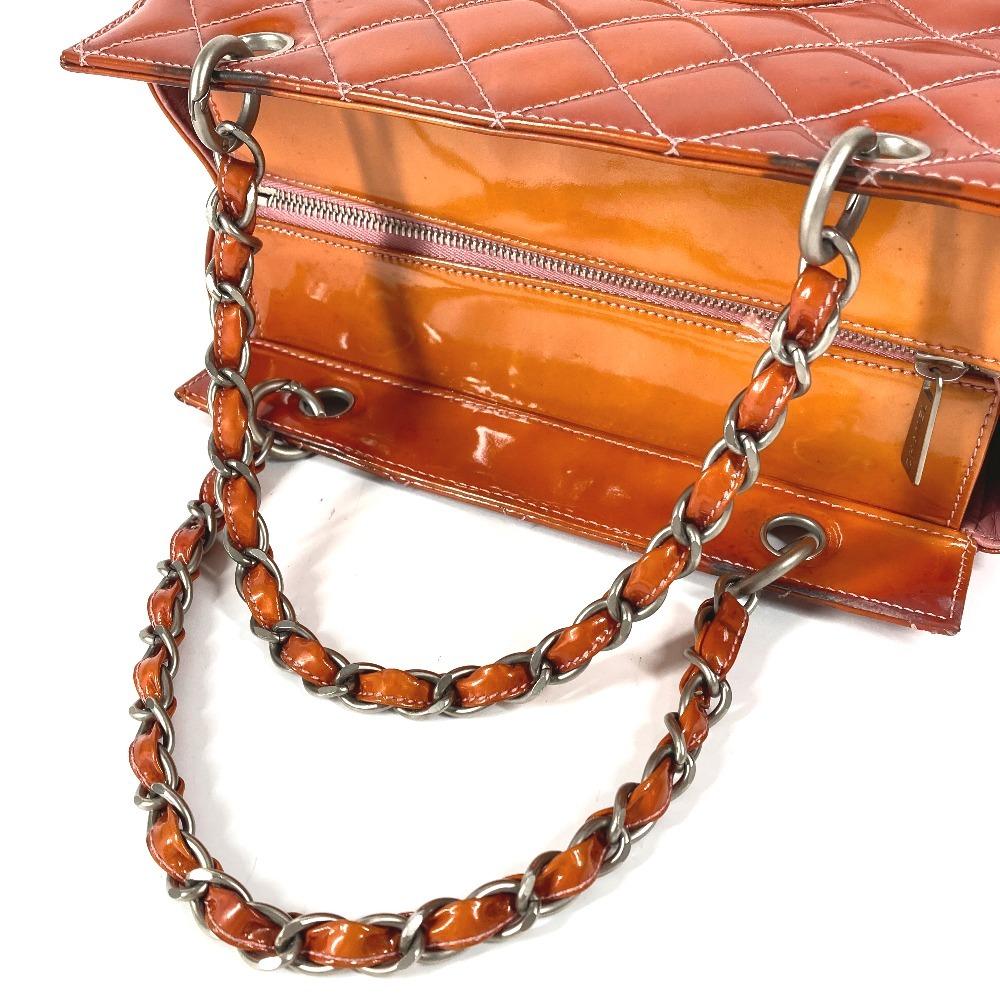CHANEL Quilted Matelasse CC logo Handbag Tote Bag Shoulder Bag enamel pink