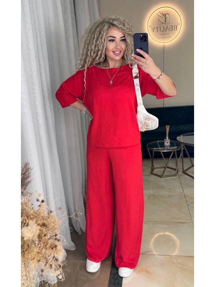 2025 Autumn & Winter Fashion Casual Two-Piece Set with Seven-Sleeve Top