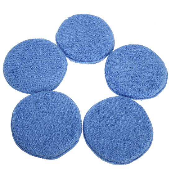 5Pcs Ultra Soft Microfiber Round Car Wax Applicator Pad Auto Care Polish Sponge