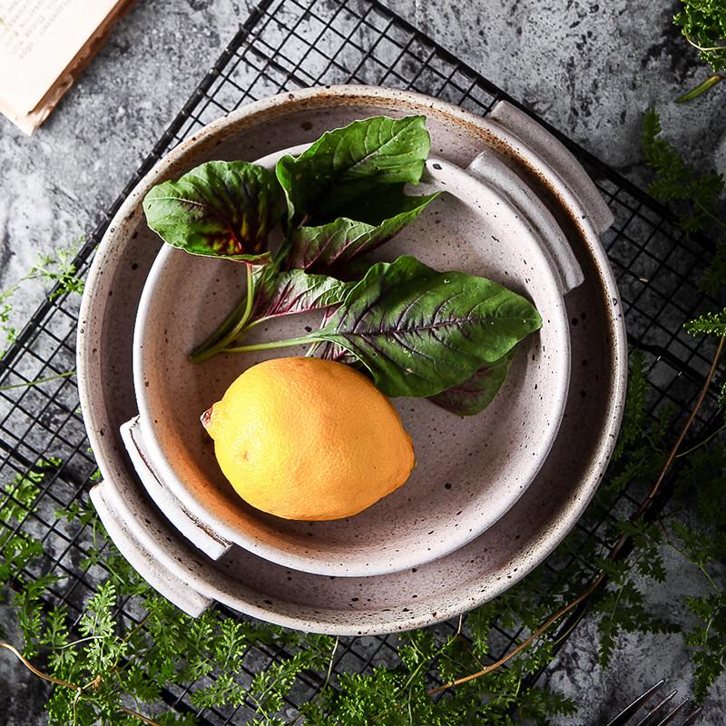 Ru Han Japanese Retro Ceramic Double-Handled Salad & Baking Dish