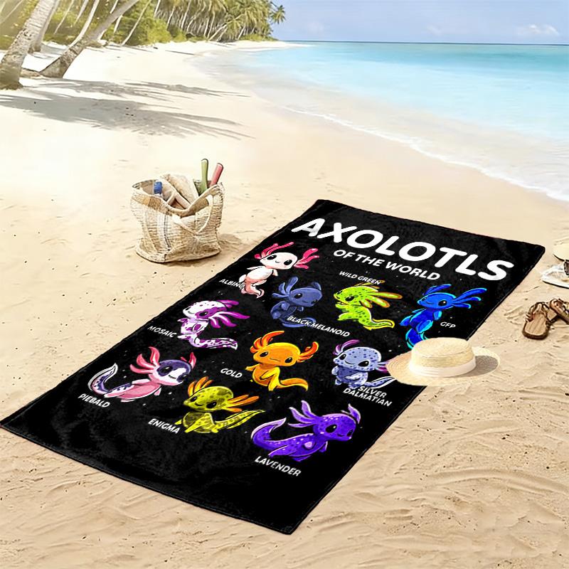Colorful Cartoon Salamander 2D Flat Print Beach Towel, Large Soft Quick Dry Towel for Beach Camping SwimmingZSTJ0915167