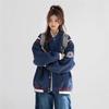 CHANT2nd American Retro Embroidered Baseball Jacket - Women's Spring/Fall Color Block Patchwork