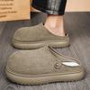 2025 Plattform Halbschuhe für Herren Slipper Hausschuhe Leder Herren Pantoletten mit dicker Sohle Mules Sandalen mit geschlossener Zehe Outdoor Slipper Ballerinas