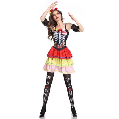 New Halloween Costumes, Ghost Bride Suit, Cosplay Skull Suit