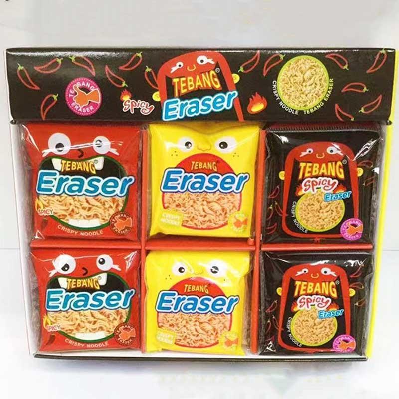 

6 шт., милая кавайная лапша быстрого приготовления, резиновый ластик для детей, новинка, канцелярские принадлежности, офисные школьные принадлежности