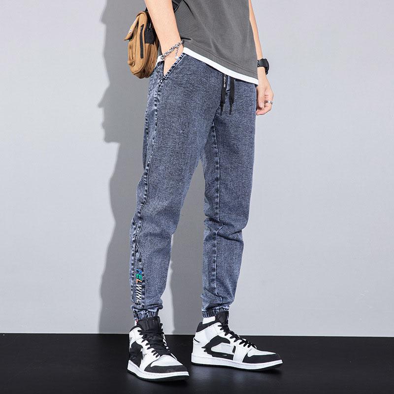 

Мужские модные джинсы, уличная одежда, брюки-джоггеры, повседневные прямые уличные брюки, свободные джинсы с эластичной резинкой на талии, большие размеры 8XL