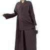 Loriya 2024 Solid Color Casual Lace-Up Dubai Abaya Set (Top & Skirt) LR807