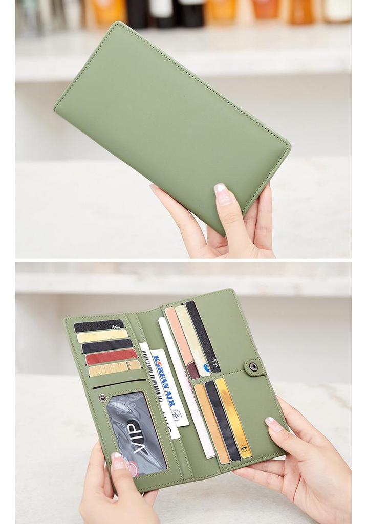 Women's RFID Anti-theft Ultra-thin Wallet with Zipper Closure