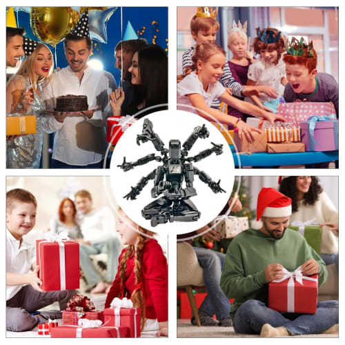 Toy Action Figure, Action Figure Model - Cartoon Full Body Robot with 8 Arms | Adjustable Joints for Fans and Collectors, Desktop Decor, Bedside, Coff