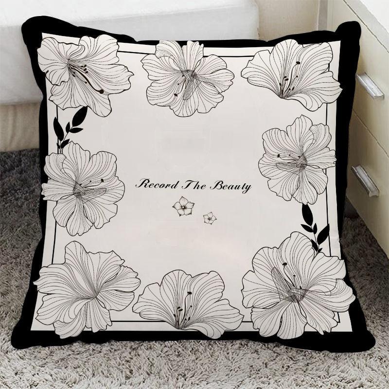 Light Luxury Pillow Retro Square Flower Decoration Sofa Ornaments Pillowcase New Chinese Style Removable and Washable Pillow Cushion