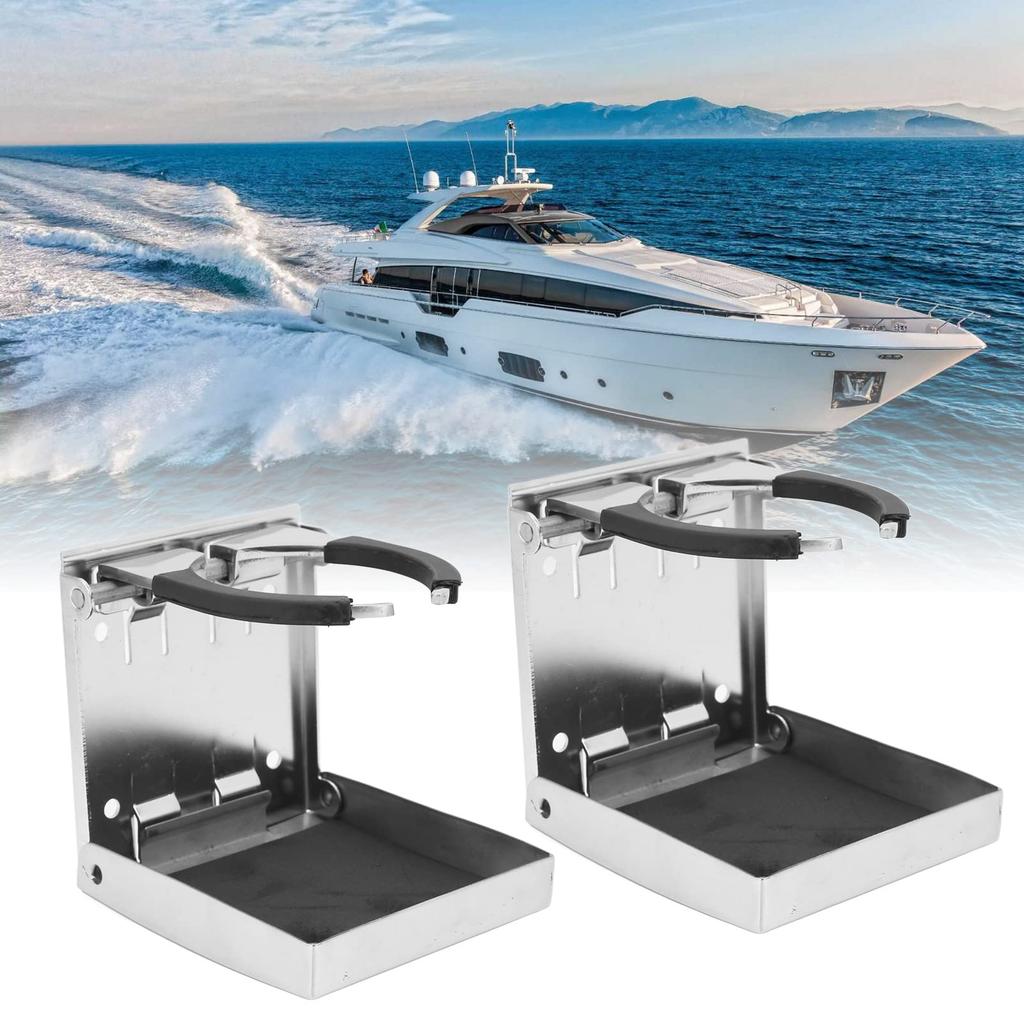 Two Adjustable Foldable Drink Holders, Combinable, Non-Slip, Noise-Reducing, for Cars, RVs, Marine Caravans, and More