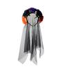 Halloween Floral Veil Headbands Mesh Lace for Women Cosplay Carnival Hair Props