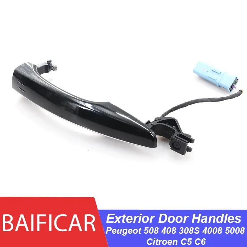 Baificar Black Exterior Door Handles Outside Handle With Sensor Key Hole For Peugeot 508 408 308S 4008 5008 Citroen C5 C6