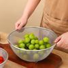 Stainless Steel Colander Strainer Basket Rice Vegetable  Fruits Clean Fine Sieve Drain Basket Kitchen Perforated Mesh Colander