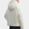 Fila Down Jacket Solid Color Fashion Windproof Warm Hooded Down Coat Women Jackets Fog-Lotus-White F11W443911FIV