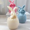 Long-Eared Egg Rabbit Plaster Doll-Silicone Mold Homemade Bunny Aromatherapy Candle Mold DIY Plaster Mold Home Decor